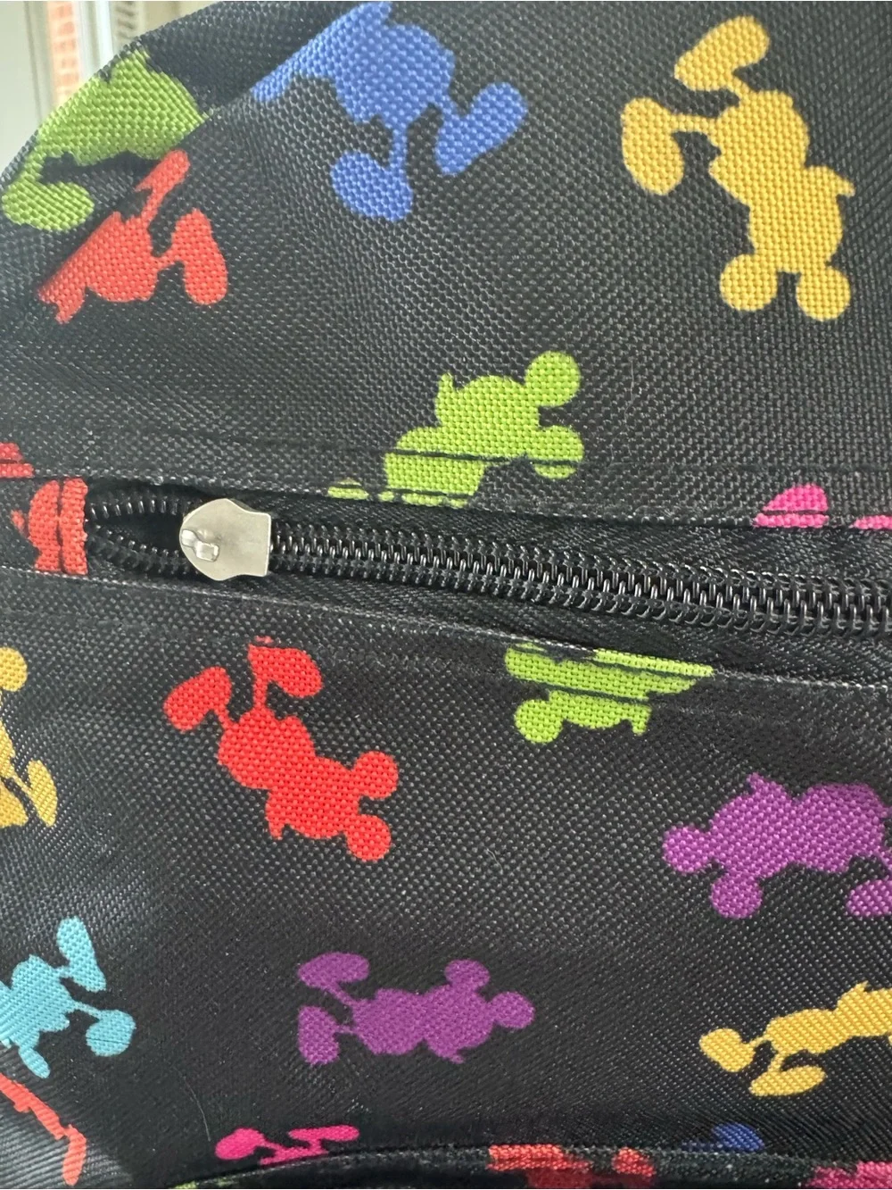 Disney park’s exclusive Black Backpack with Multi-Color Mickey Print